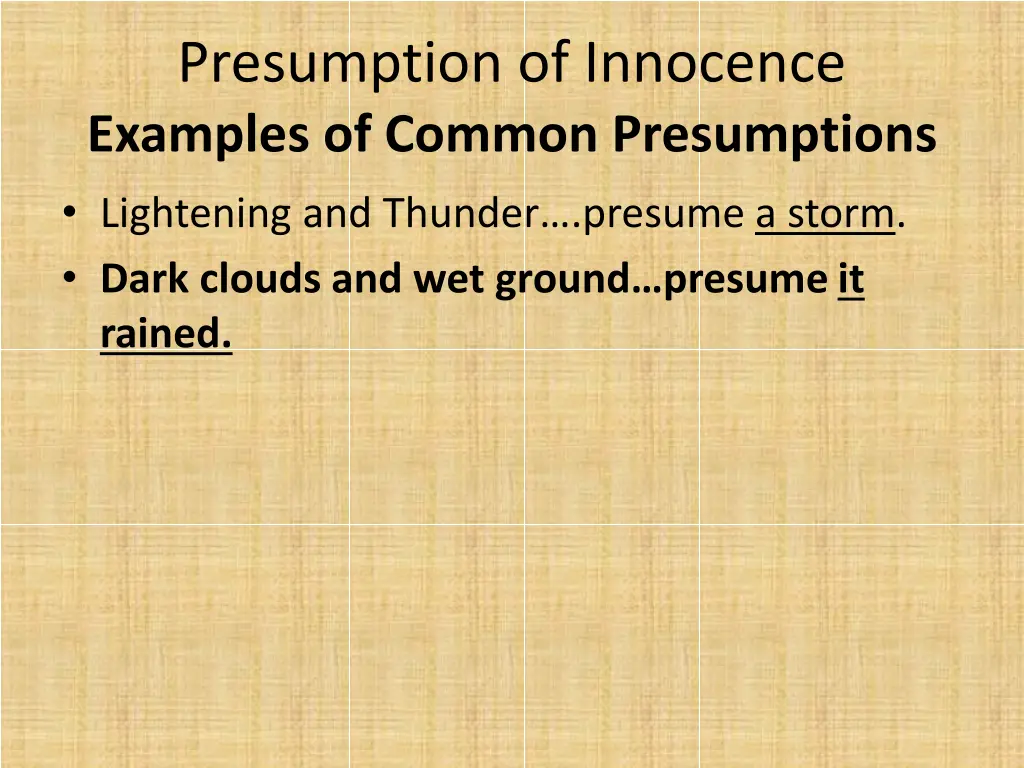 presumption of innocence examples of common 3