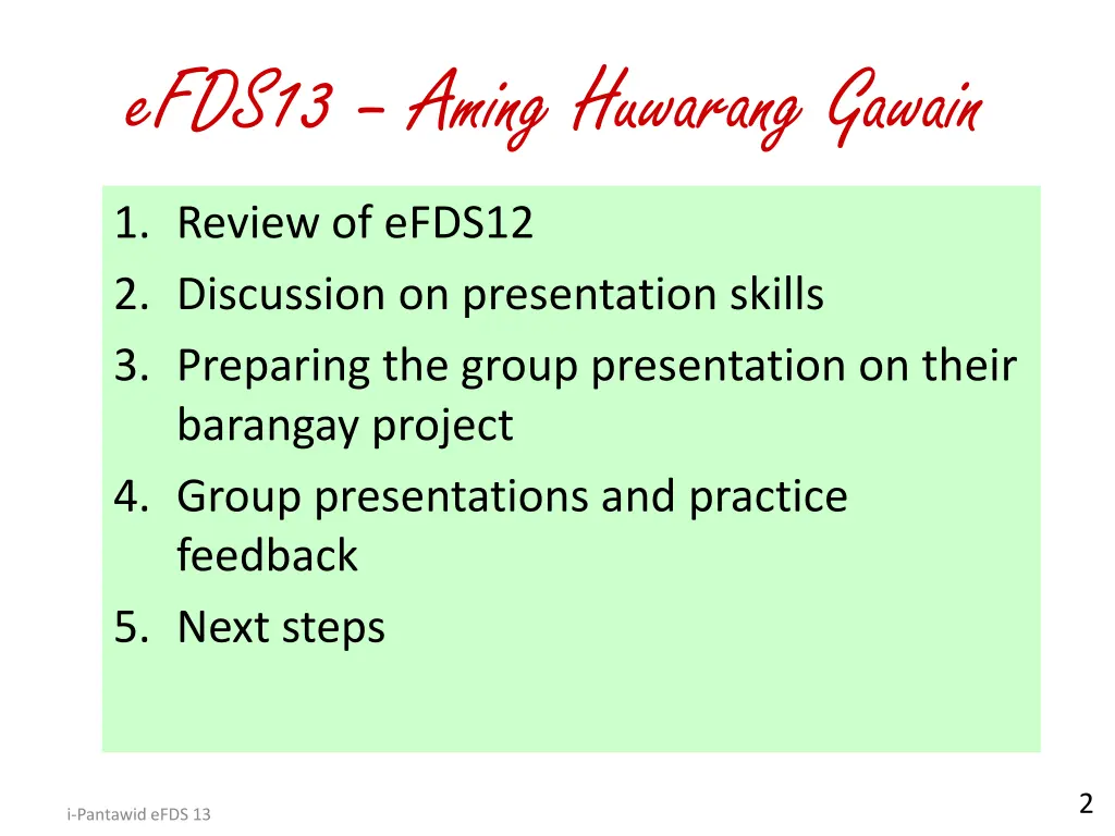 efds13 aming huwarang gawain