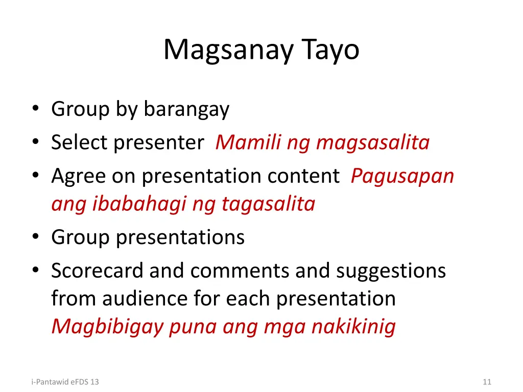 magsanay tayo