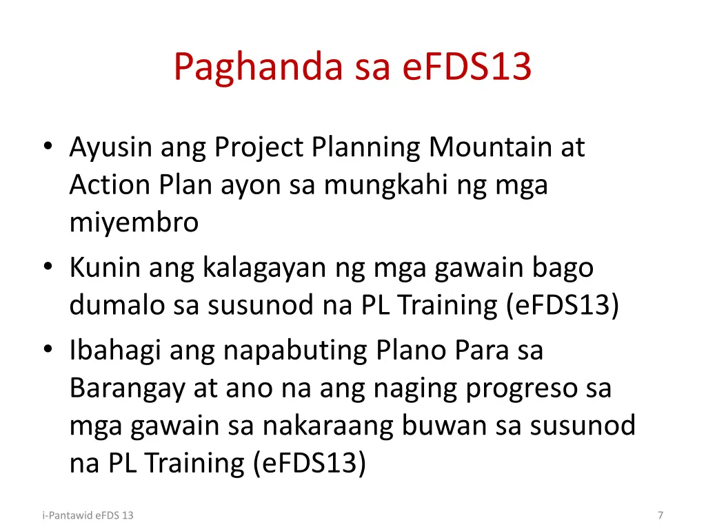 paghanda sa efds13