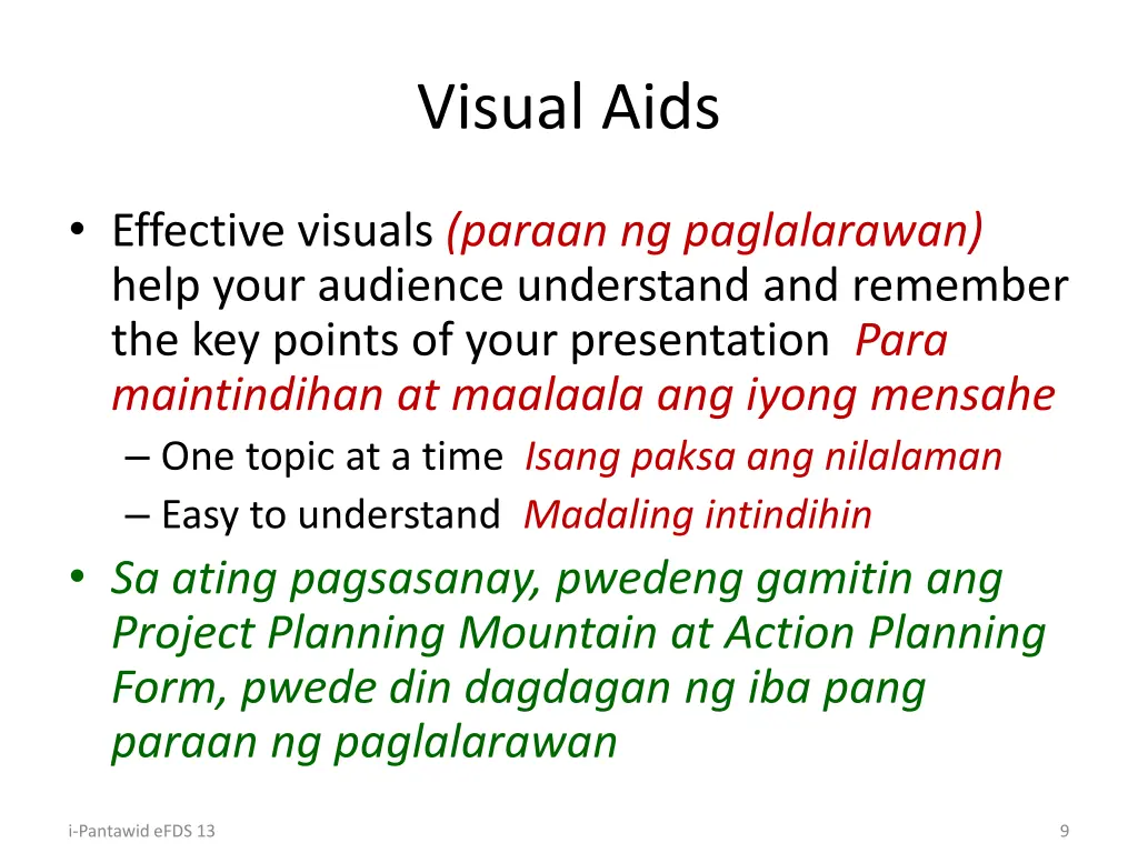 visual aids