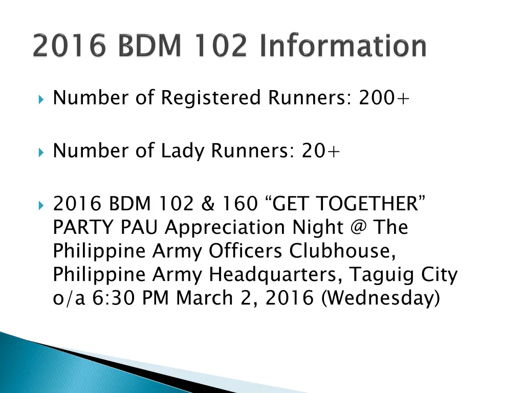 number of registered runners 200