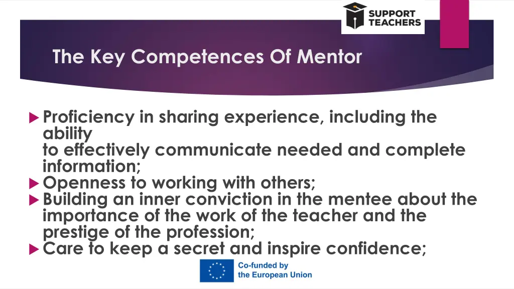 the key competences of mentor