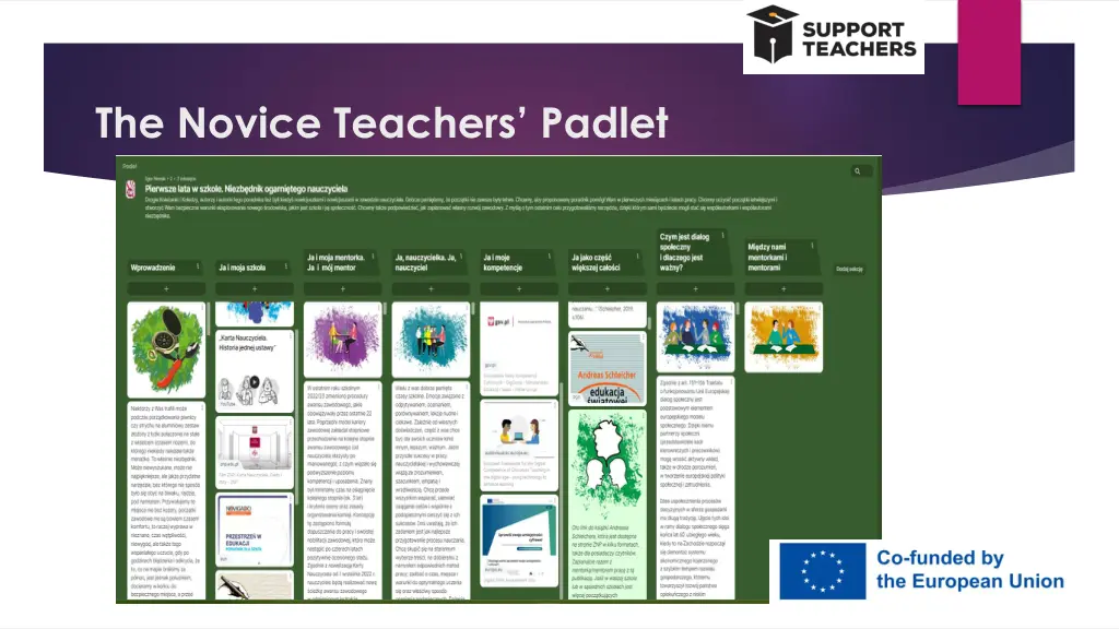 the novice teachers padlet