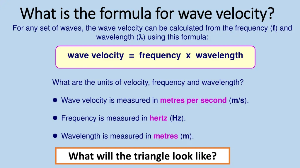 what is the formula for wave what is the formula