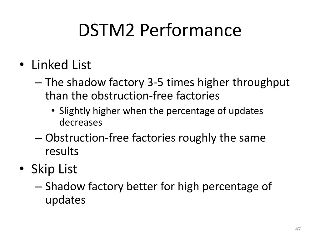 dstm2 performance