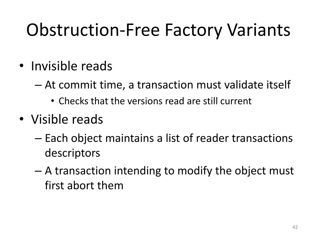 obstruction free factory variants