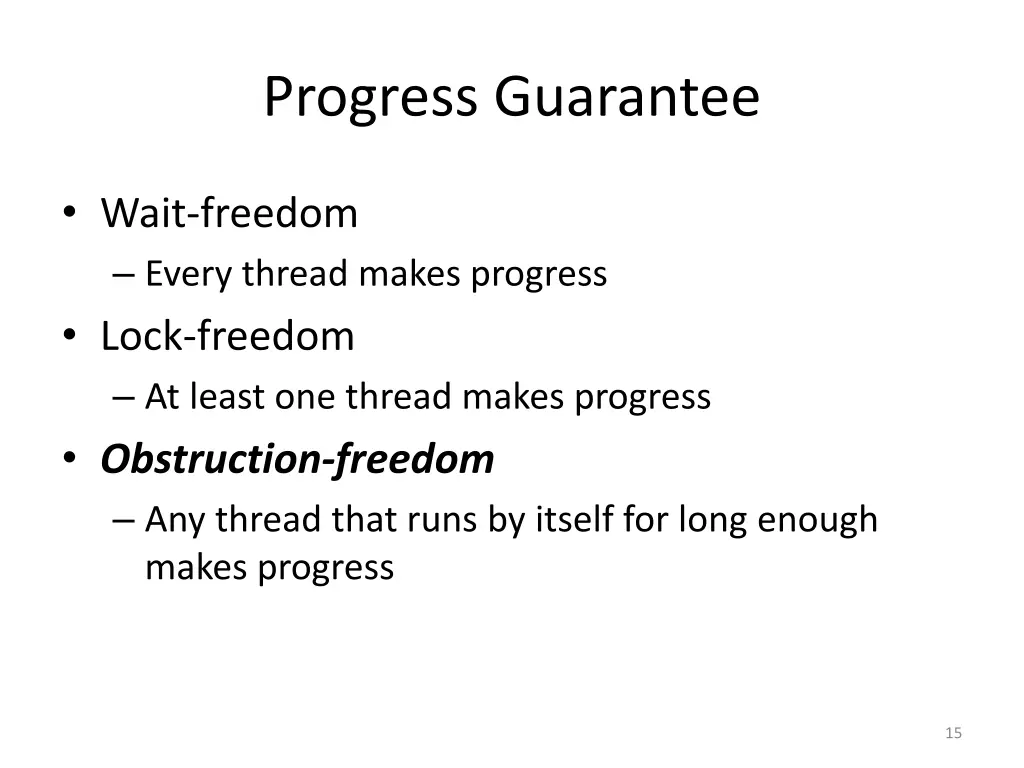 progress guarantee