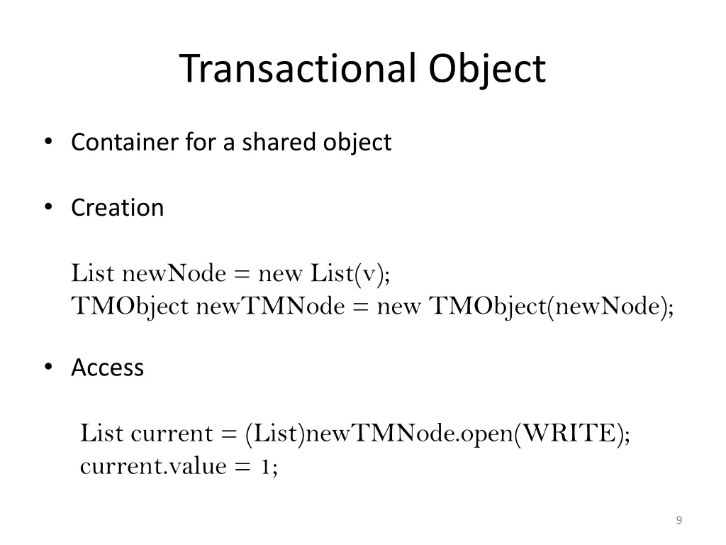 transactional object