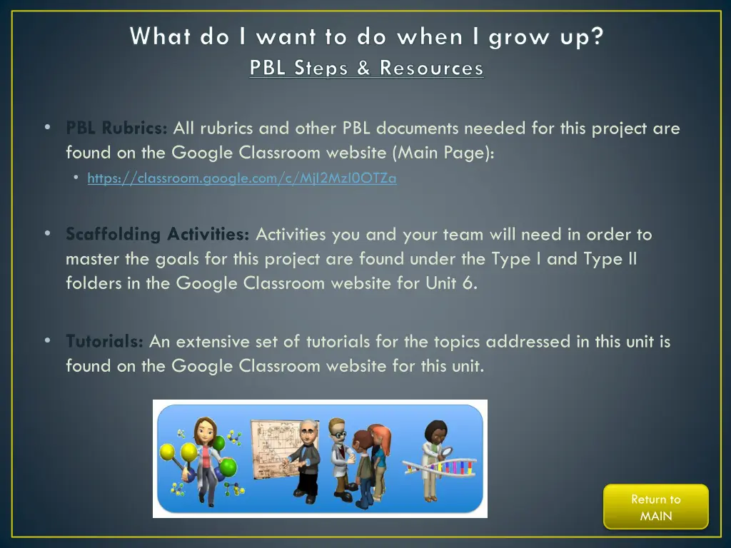 what do i want to do when i grow up pbl steps 1