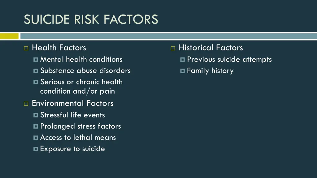 suicide risk factors