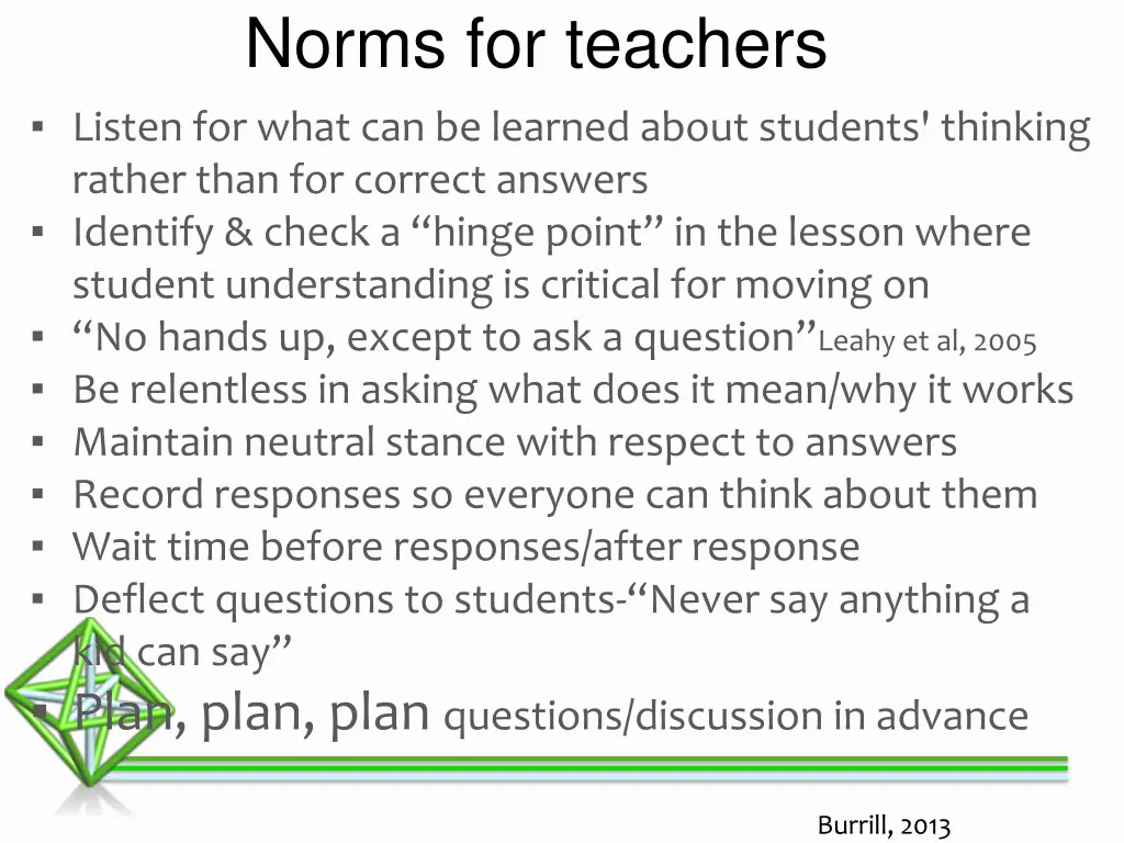 norms for teachers