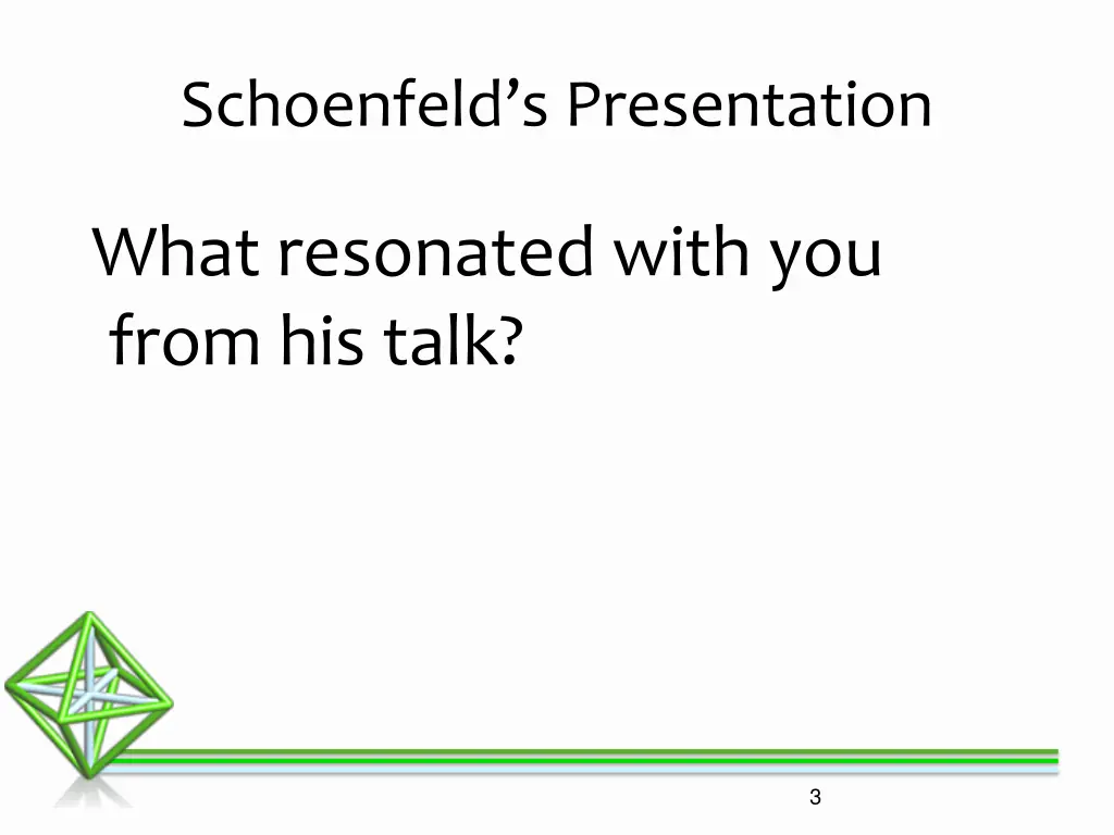 schoenfeld s presentation