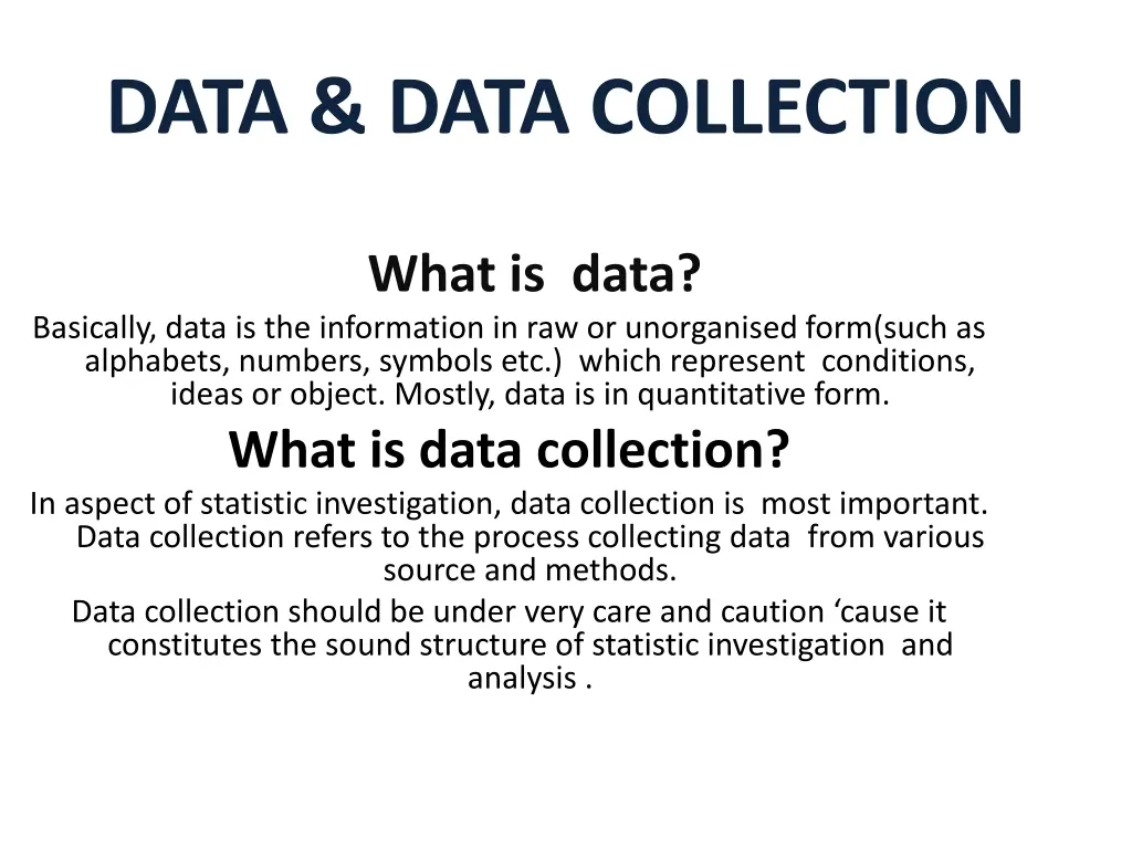 data data collection