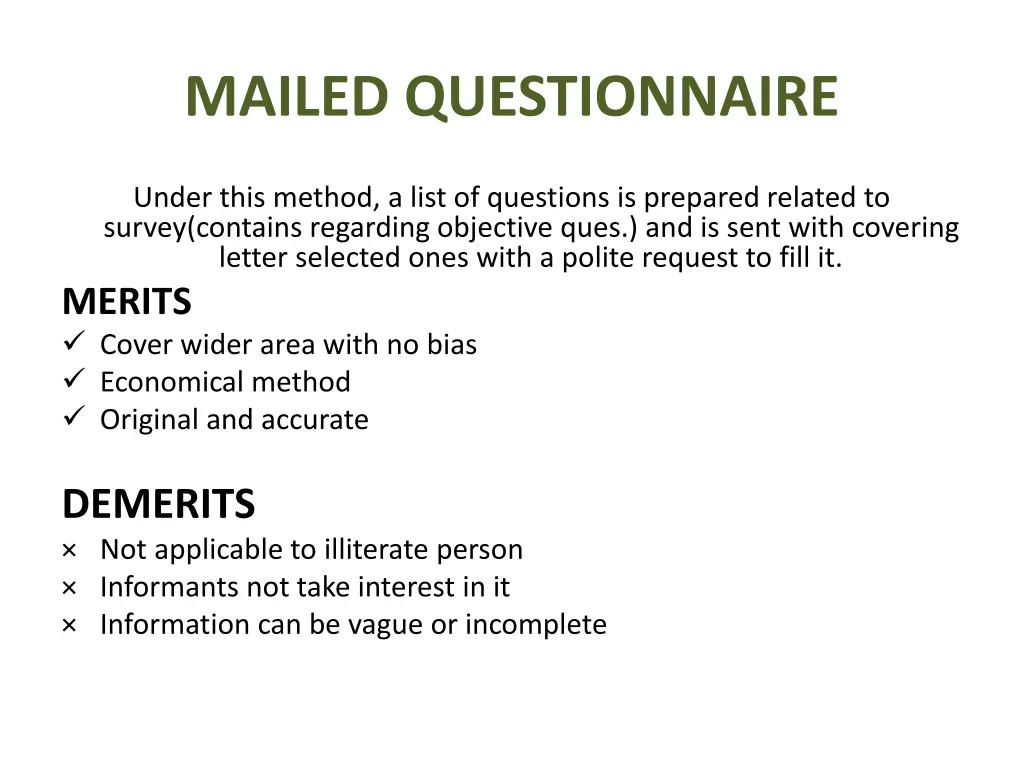 mailed questionnaire
