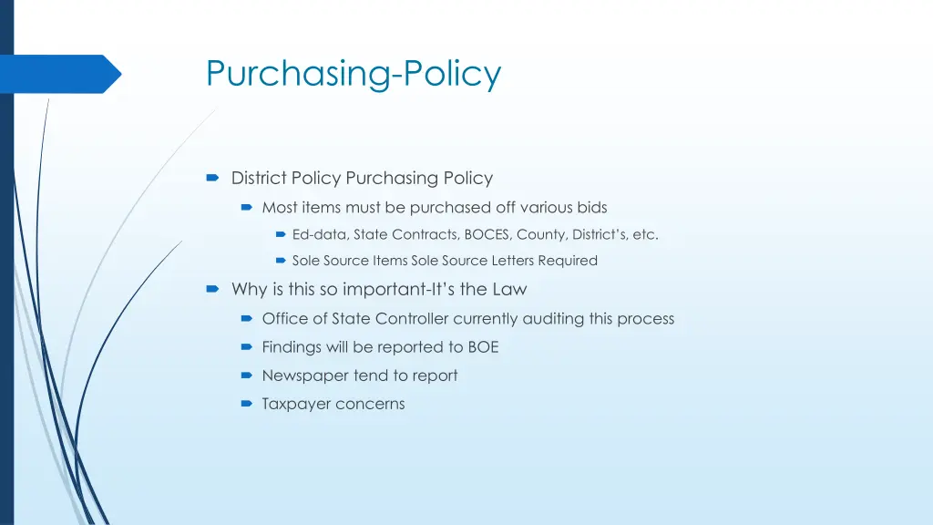 purchasing policy