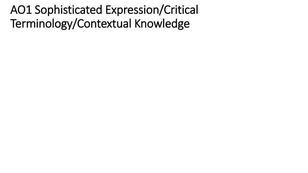 ao1 sophisticated expression critical