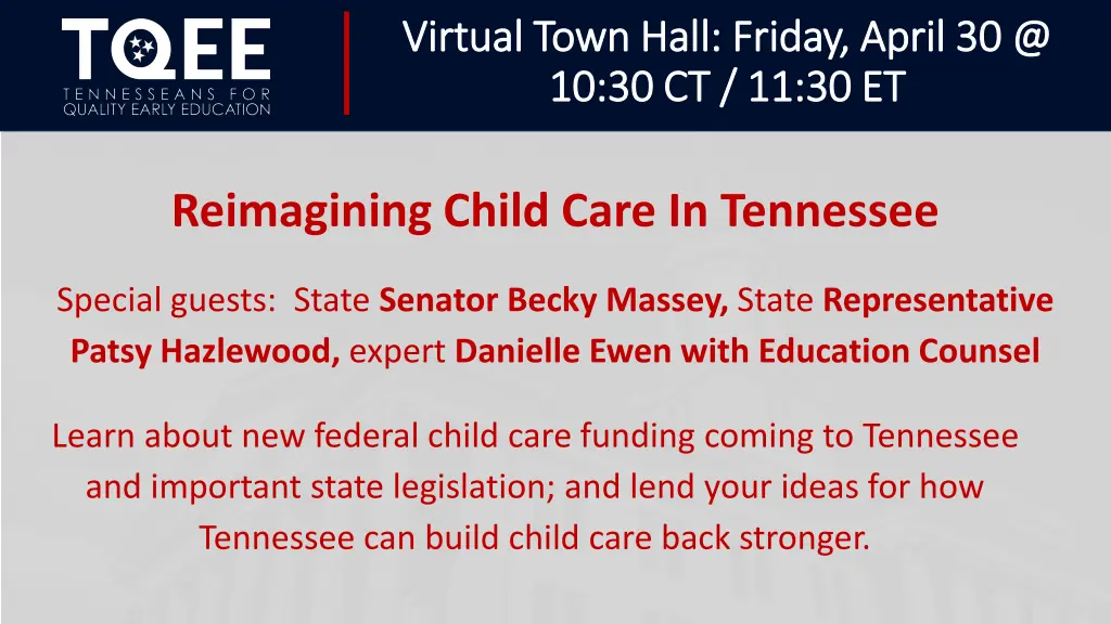 virtual town hall friday april 30 @ virtual town