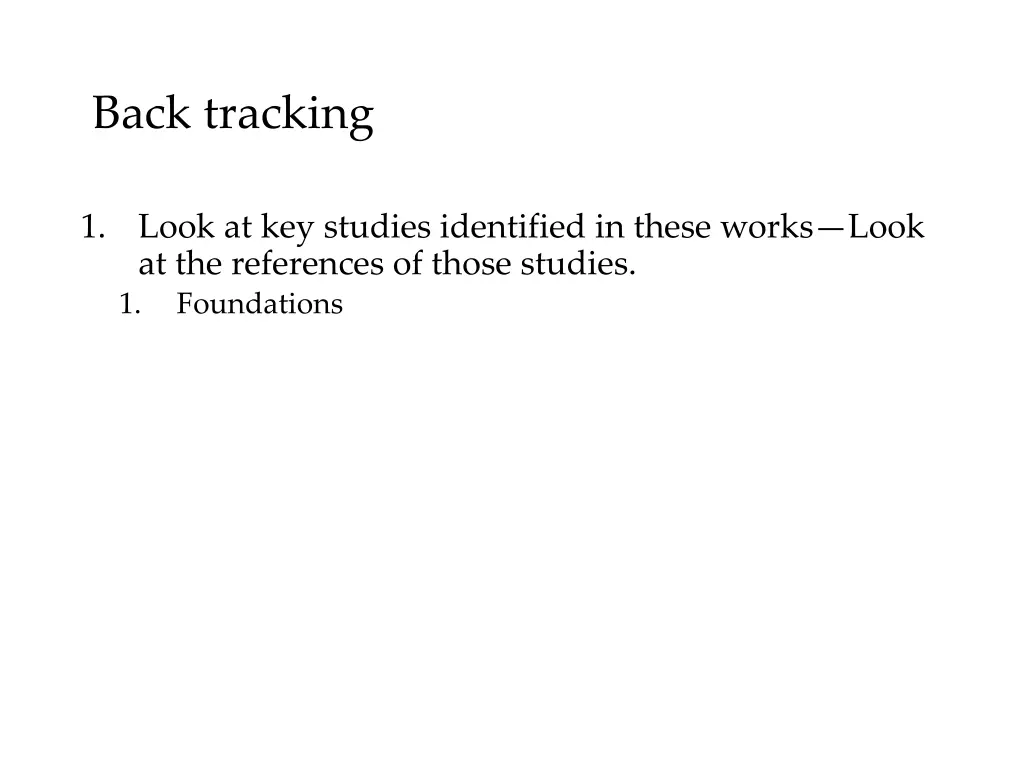 back tracking