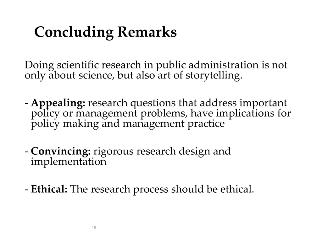 concluding remarks