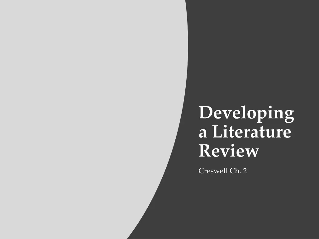 developing a literature review