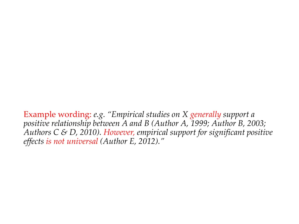 example wording e g empirical studies