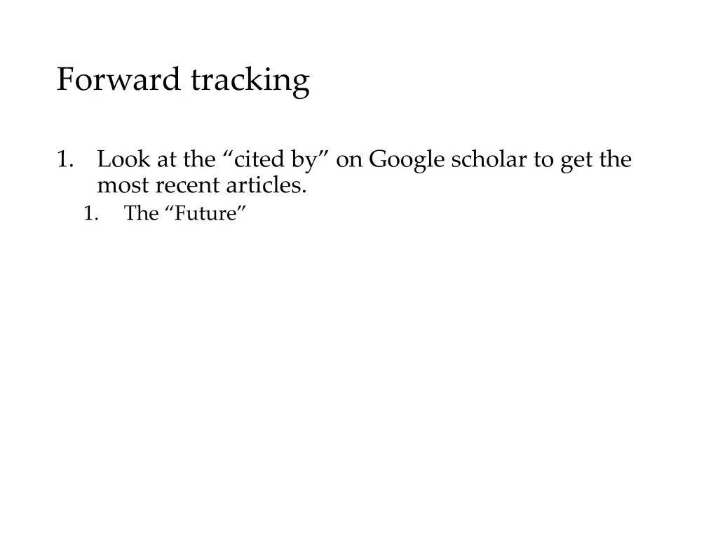 forward tracking