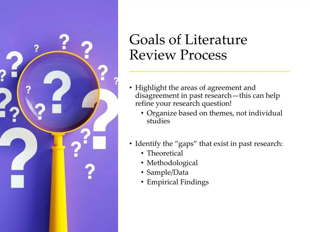 goals of literature review process