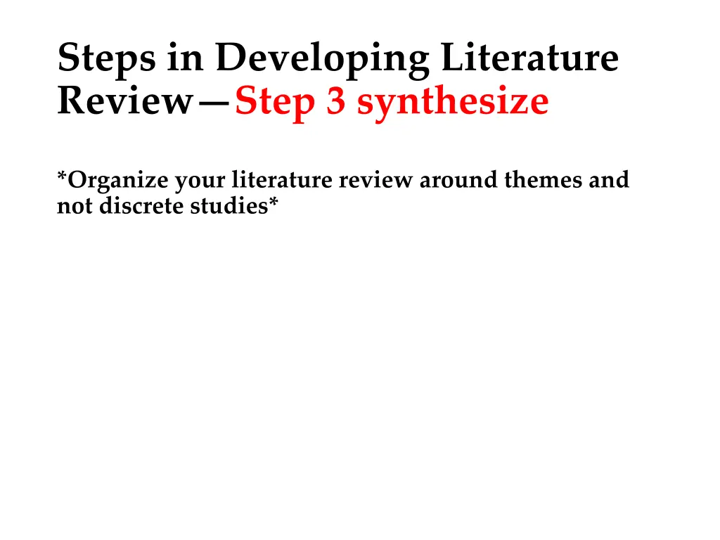 steps in developing literature review step 2