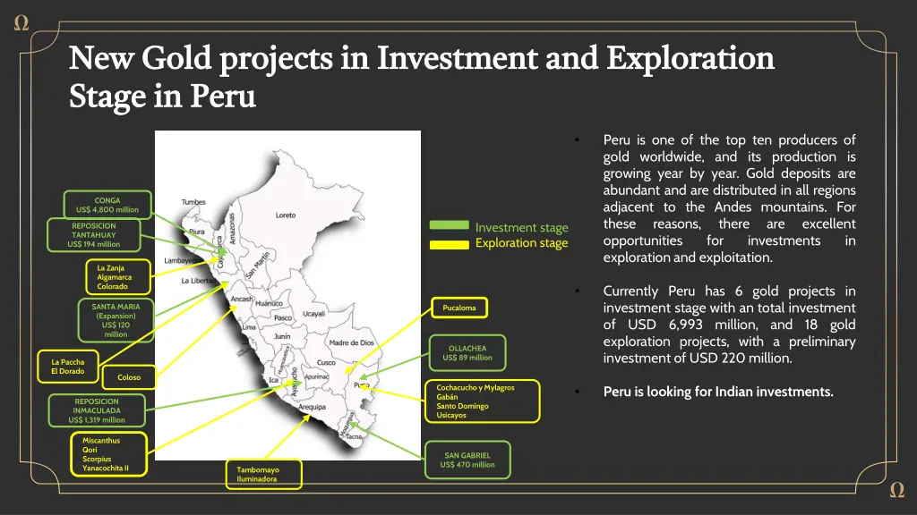 new gold projects in investment and exploration