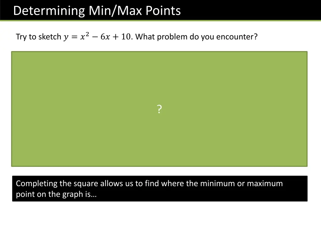 determining min max points