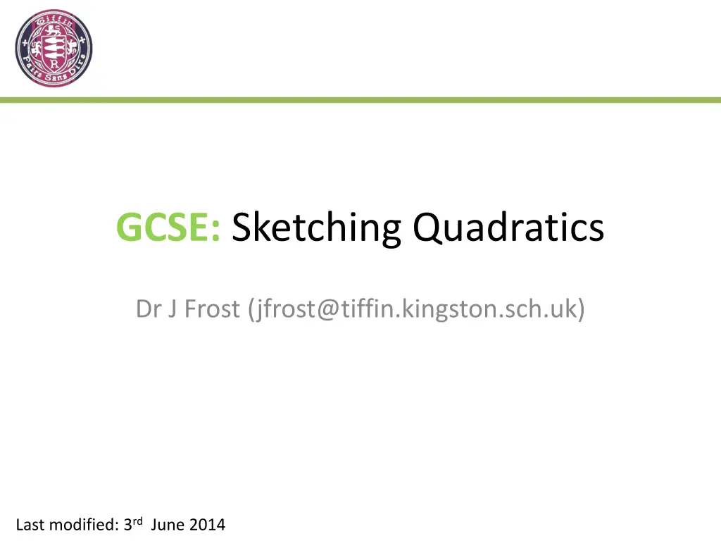 gcse sketching quadratics