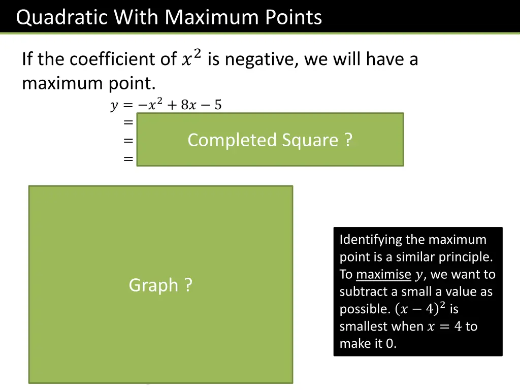 quadratic with maximum points