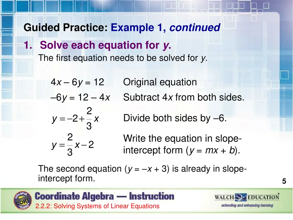 guided practice example 1 continued 1 solve each