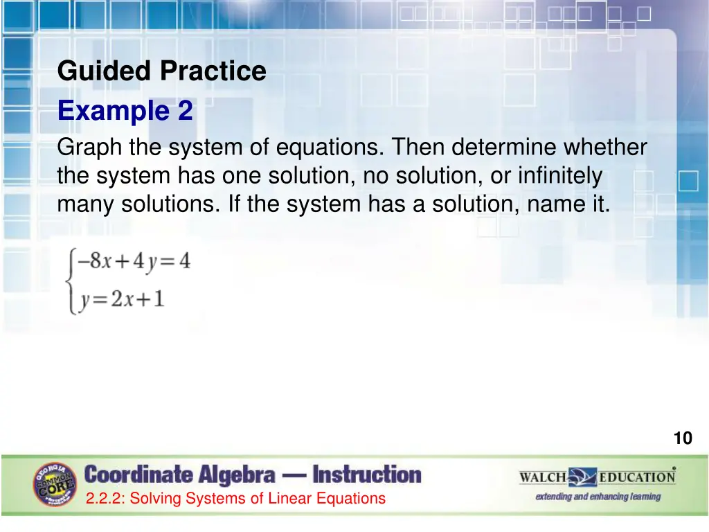 guided practice example 2 graph the system