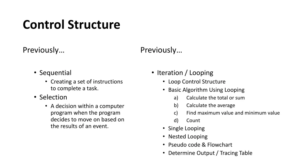 control structure 1