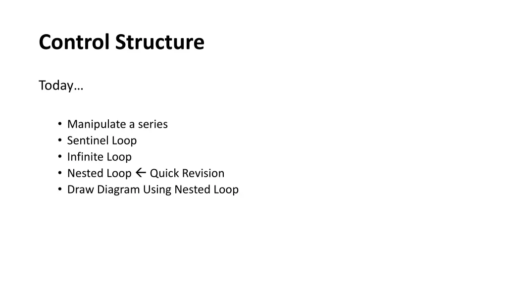control structure 2