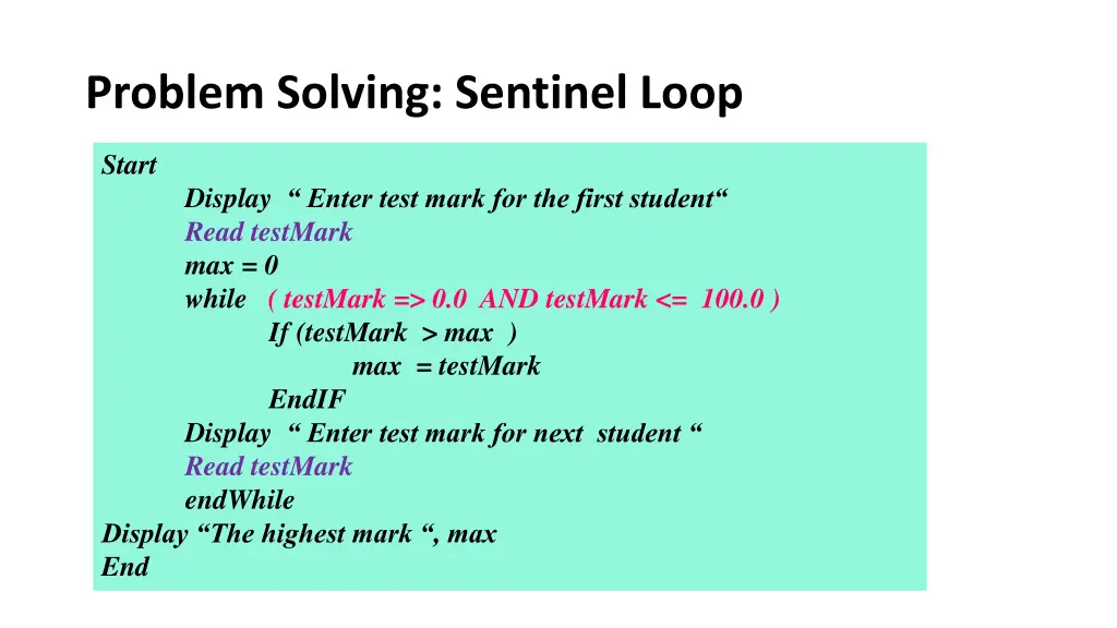 problem solving sentinel loop 1