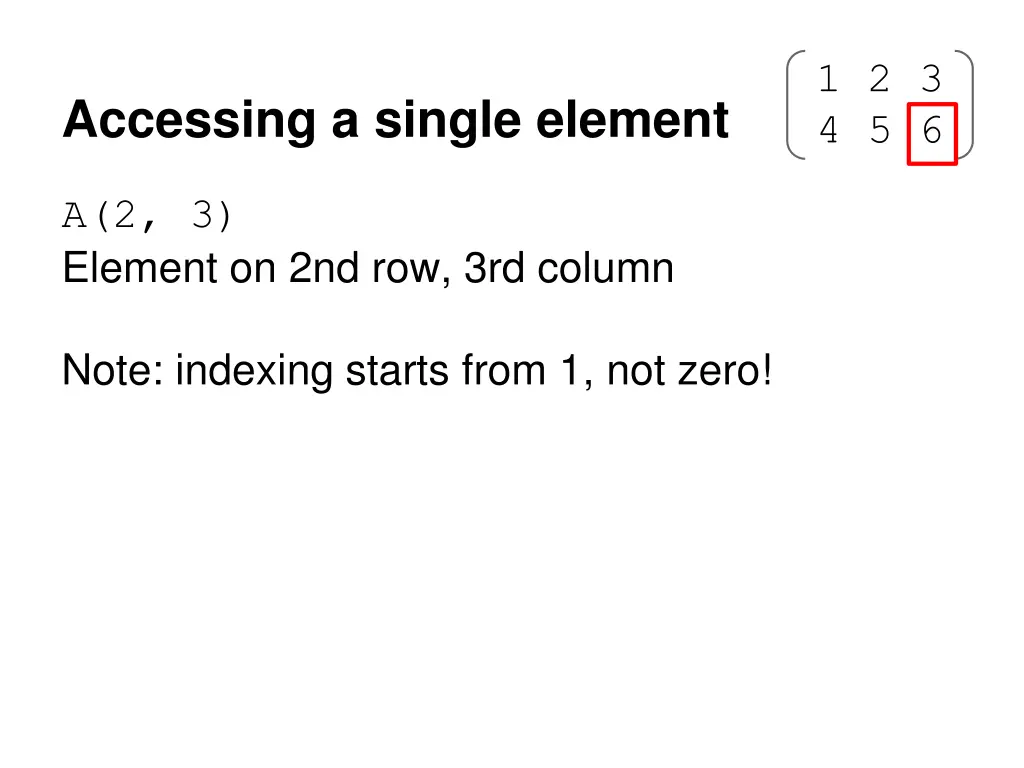 accessing a single element