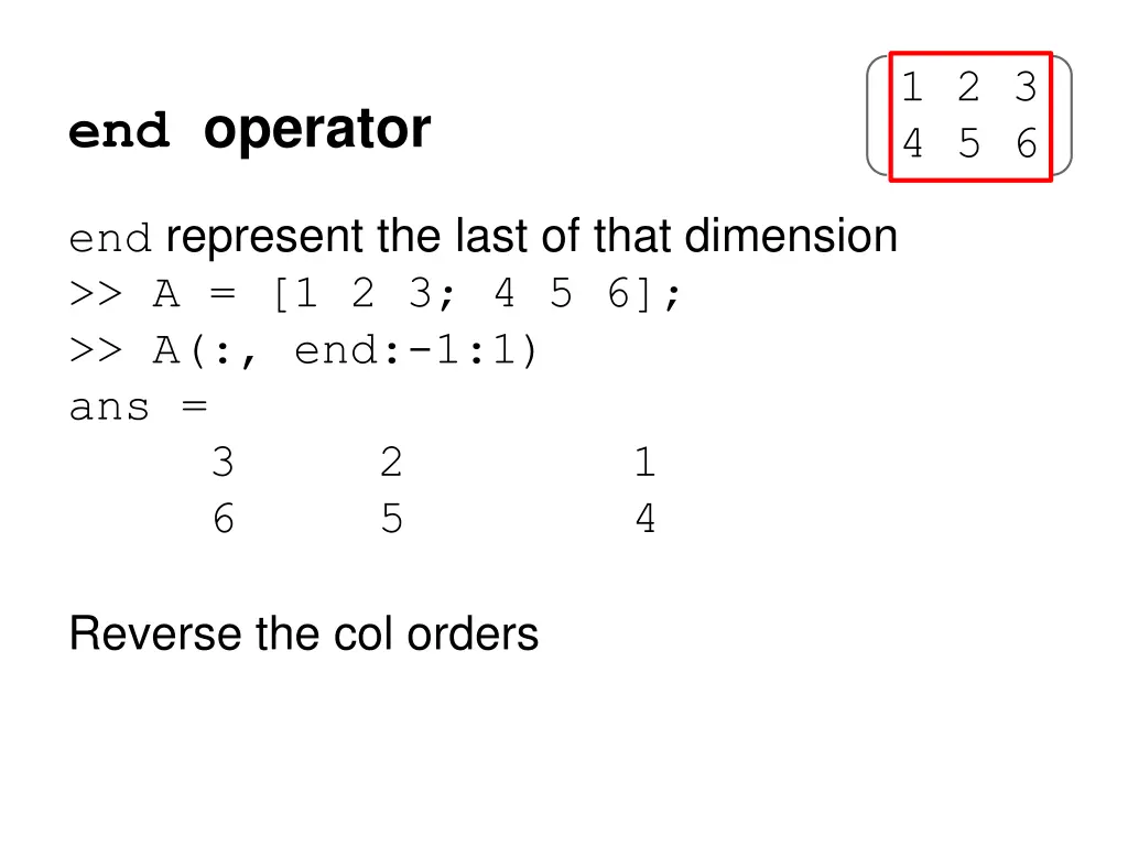 end operator