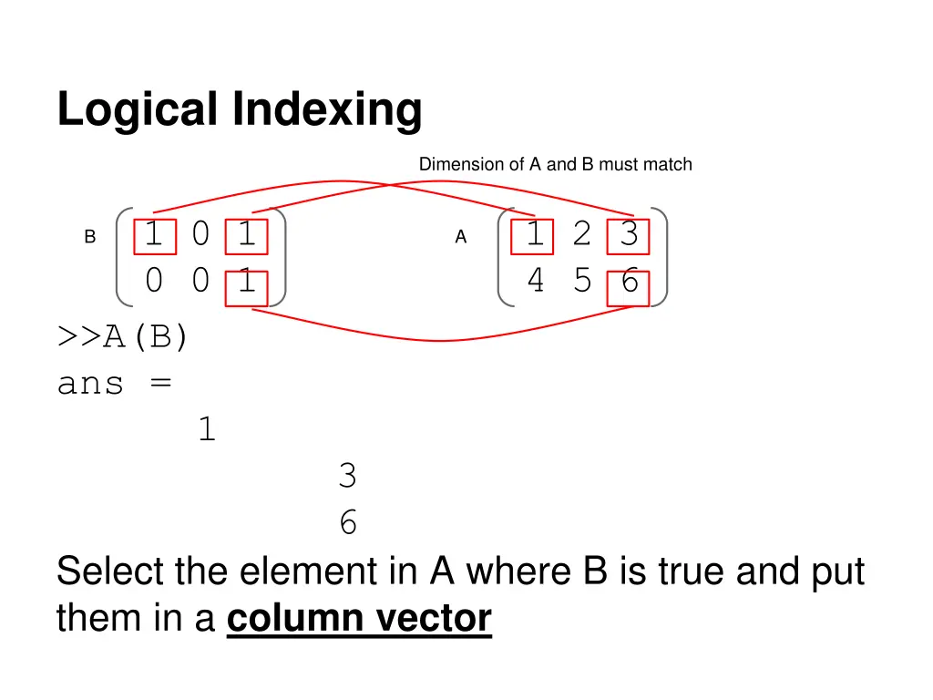 logical indexing