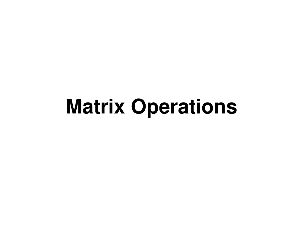 matrix operations