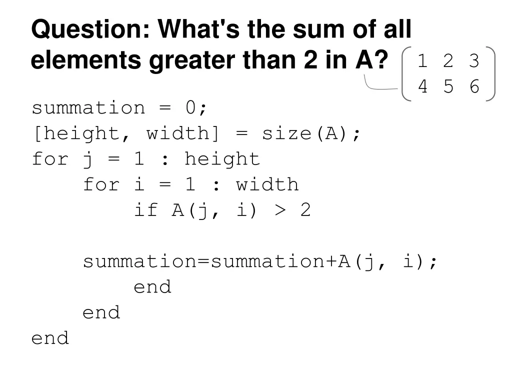question what s the sum of all elements greater