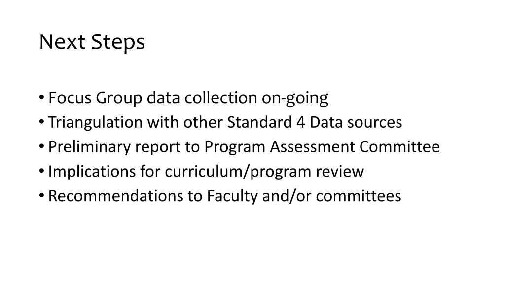 next steps