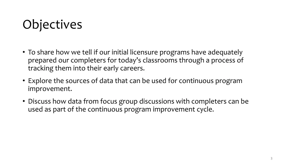 objectives