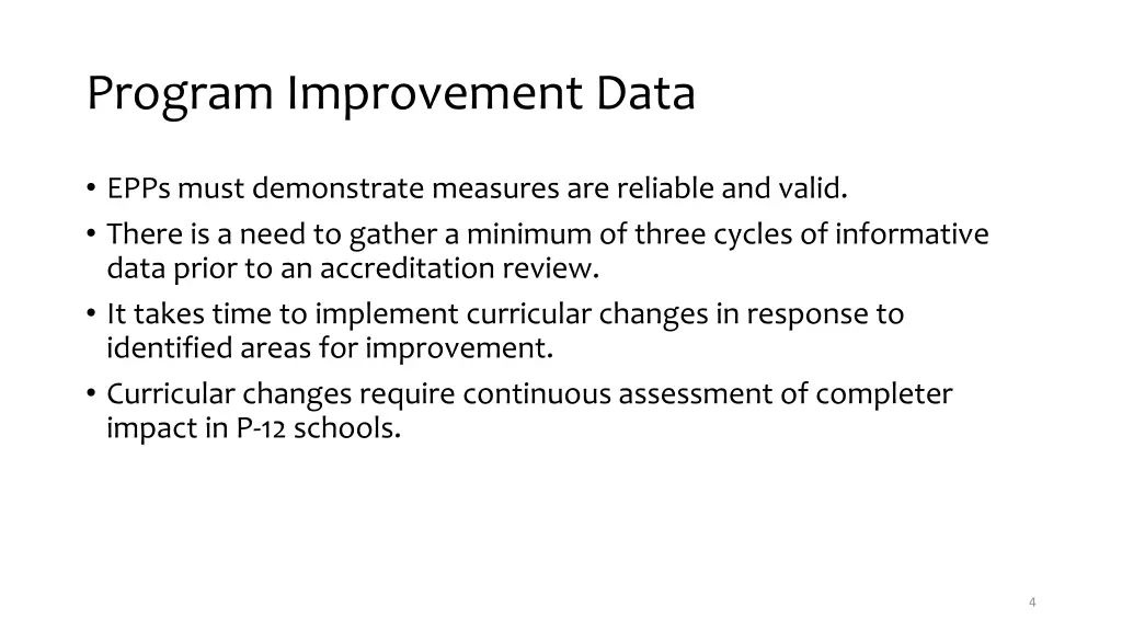program improvement data