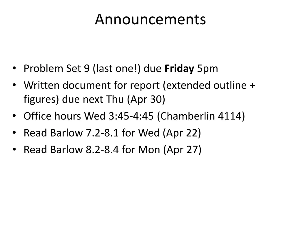 announcements
