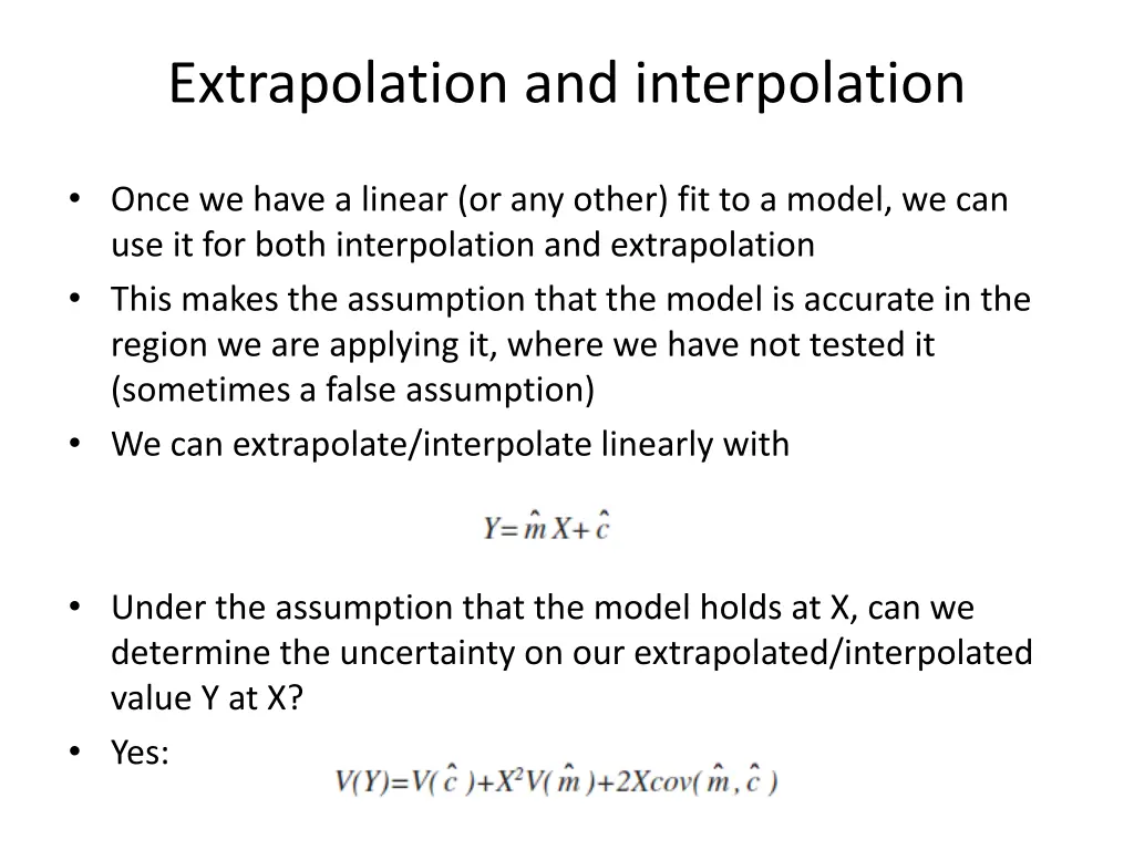 extrapolation and interpolation