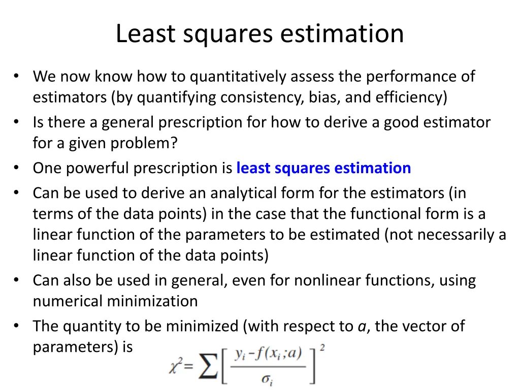 least squares estimation