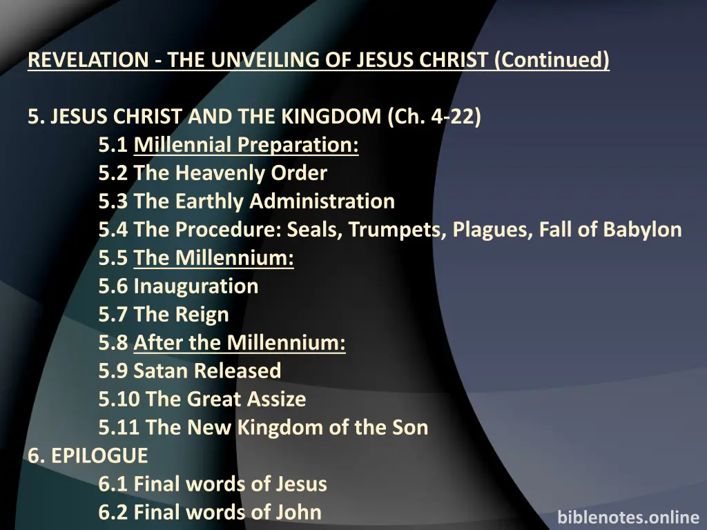 revelation the unveiling of jesus christ continued 1